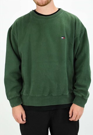 TOMMY ARMY GREEN SWEATER
