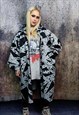 CHAIN PRINT JACKET HANDMADE BARBERED WIRE WINDBREAKER BLACK