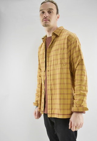 VINTAGE 90S TOMMY HILFIGER MUSTARD CHECKED SHIRT