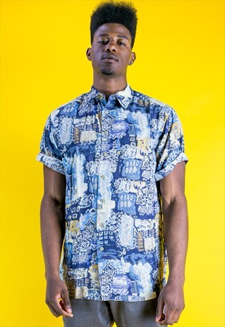 VINTAGE CRAZY HAWAIIAN PRINT SHIRT