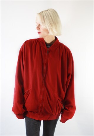 VINTAGE 90' AWESOME RED UNISEX BOMBER JACKET