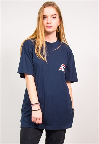 FILA VINTAGE 90'S NAVY BLUE OVERSIZED SHORT SLEEVE T-SHIRT