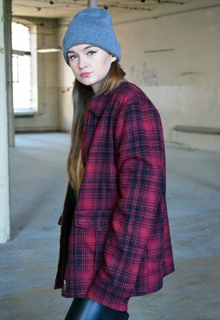 VINTAGE 90S CHECKED WOOL JACKET