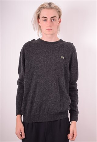 LACOSTE MENS VINTAGE JUMPER SWEATER XXL GREY 90S
