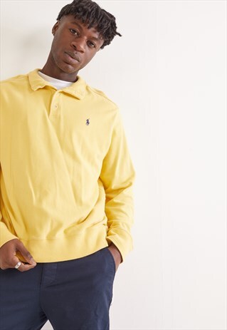 VINTAGE RALPH LAUREN 1/4 ZIP SWEATSHIRT YELLOW