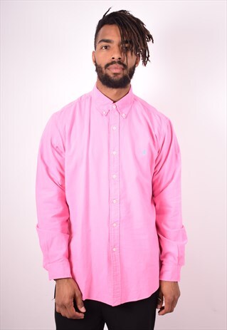 POLO RALPH LAUREN MENS VINTAGE SHIRT XL PINK 90S