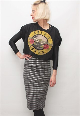 VINTAGE 90' AMAZING COOL GUNS N' ROSES BLACK CROP TOP