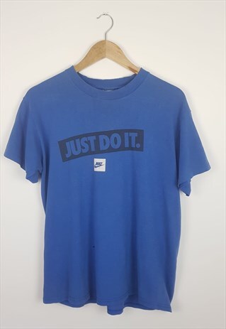 VINTAGE 90'S NIKE JUST DO IT T-SHIRT BLUE