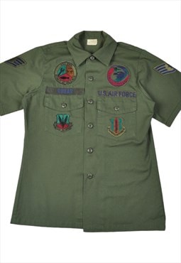 Vintage U.S. Air Force Shirt Short Sleeve Khaki Small