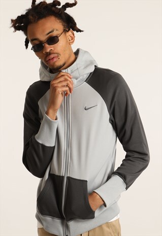 VINTAGE NIKE EMBROIDERED LOGO ZIPPED HOODIE