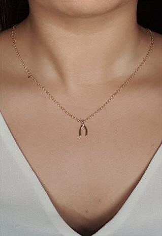 DAINTY GOLD WISHBONE NECKLACE