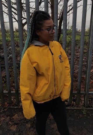 VINTAGE DISNEY MICKEY MOUSE YELLLOW ZIP THROUGH JACKET