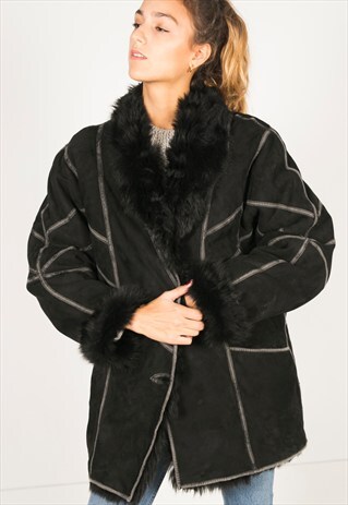 VINTAGE 80S WINTER SHEEPSKIN COAT / R043