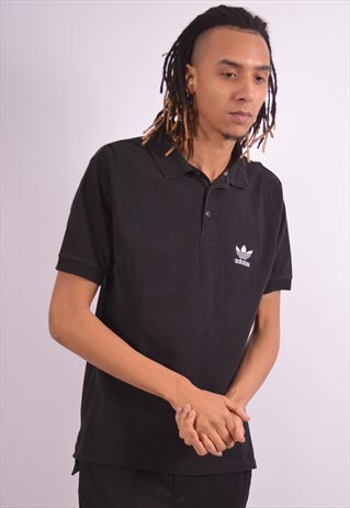 VINTAGE ADIDAS POLO SHIRT BLACK