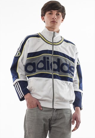 VINTAGE ADIDAS ORIGINALS TRACKSUIT TRACK TOP 90S WHITE