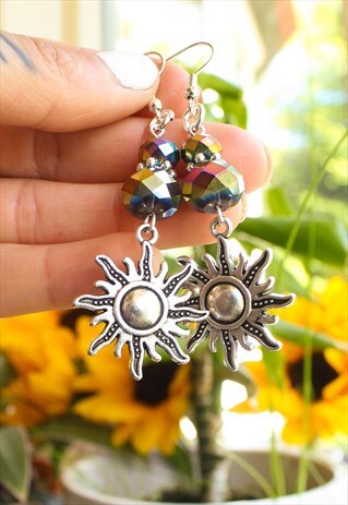 HANDMADE SILVER SUN EARRINGS