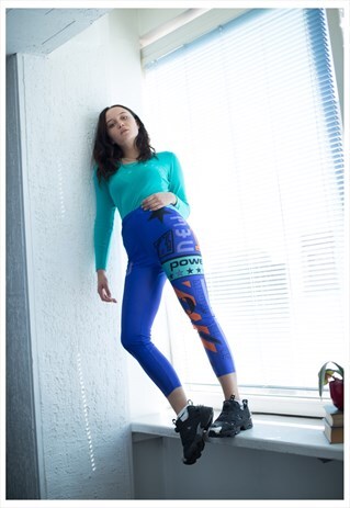 VINTAGE 80'S PURPLE PATTERNED LEGGINGS