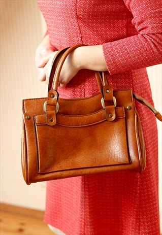 BROWN ORANGE VINTAGE BAG