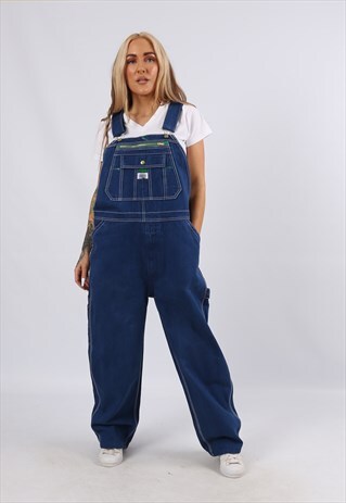 VINTAGE USA LIBERTY DENIM DUNGAREES WIDE UK 16 XL (J5AN)
