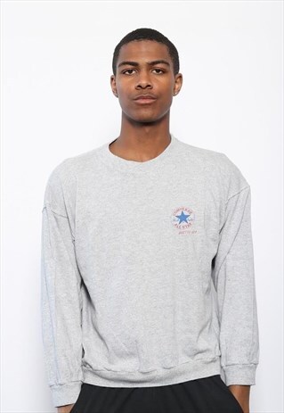 VINTAGE CONVERSE LOGO LONG SLEEVED T-SHIRT GREY