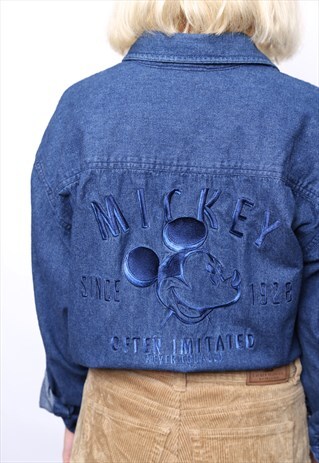 VINTAGE 90S DISNEY MICKEY MOUSE DENIM SHIRT