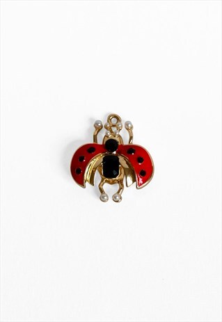 CHARM LADYBUG WITH CRYSTALS AND PEARLS