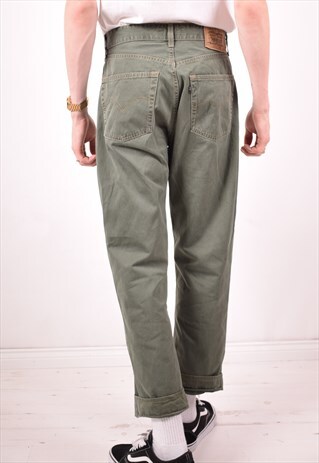 LEVI'S 401 MENS VINTAGE JEANS W32 L29 GREEN 90S