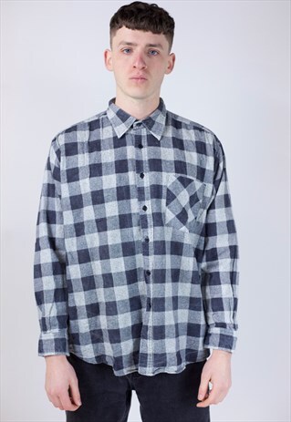 VINTAGE 90'S GREY CHECK SHIRT
