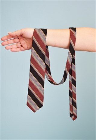 VINTAGE 70'S RETRO TAPESTRY WOVEN MOD PATTERN TIE