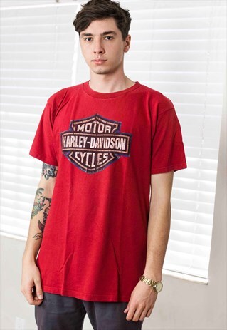 VINTAGE HARLEY DAVIDSON T-SHIRT LOGO 90S L 8.7