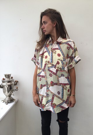 TCRAZY PATTERN OVERSIZED RETRO VINTAGE UNISEX FESTIVAL SHIRT
