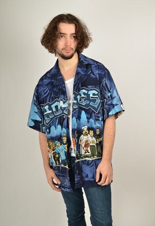 VINTAGE Y2K CRAZY PATTERNED SHIRT