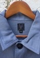 60S FRENCH CHALK BLUE COTTON CHORE WORKWEAR JACKET 