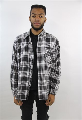 VINTAGE 90'S BLACK FLANNEL SHIRT