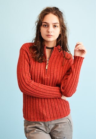 90'S RETRO RIBBED TEEN JAZZY KNIT JUMPER