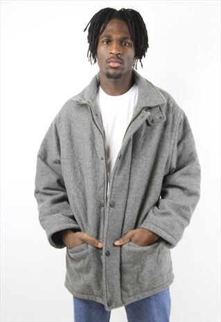 VINTAGE TIMBERLAND GREY WOOLEN COAT