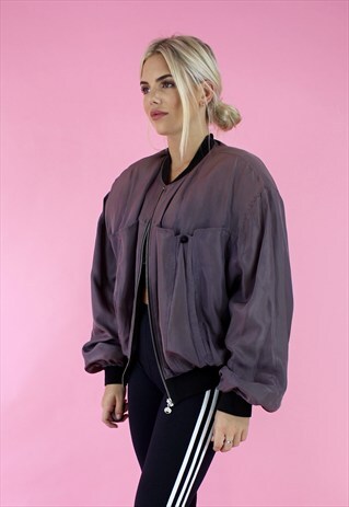 90S SILK OVERSIZED BOMBER JACKET
