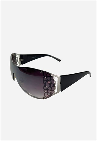 Vintage Y2k Sunglasses Visor 2000s Rimless Diamante 