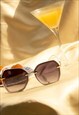 WHITE HEXAGONAL FRONT LENS SUNGLASSES