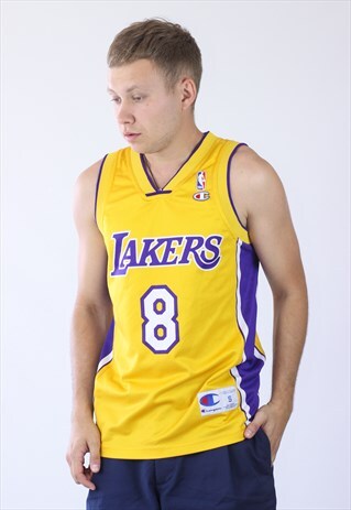 VINTAGE MENS CHAMPION NBA LAKERS BRYANT JERSEY TOP TANK