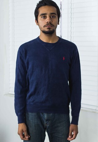 VINTAGE POLO RALPH LAUREN JUMPER SWEATER LOGO 90S S 13.9