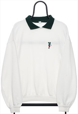 Vintage 80s Golfer White Sweatshirt Womens