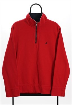 Nautica Vintage Red 1/4 Zip Sweatshirt