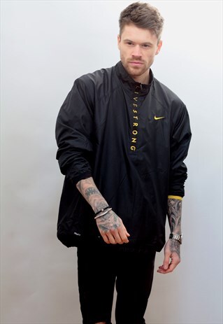 VINTAGE NIKE 1/4 ZIP WINDBREAKER JACKET IN BLACK