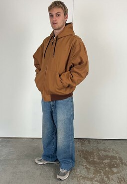 Vintage Maxxel Hooded Workwear Jacket Men's Burnt Orange