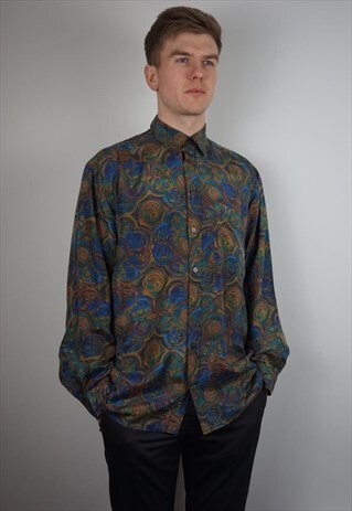 PURE SILK PATTERNED SHIRT