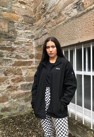 FILA VINTAGE UNISEX BOMBER SHELL JACKET BLACK