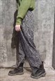DOT PRINT JOGGERS SLIM FIT SPOT GRAPHIC OVERALLS GREY BLACK