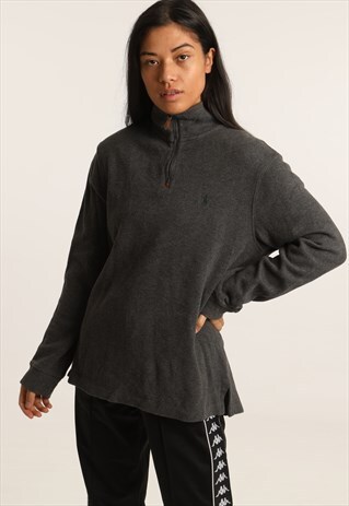 VINTAGE POLO RALPH LAUREN EMBROIDERED 1/4 ZIP SWEATSHIRT