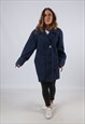 VINTAGE DENIM JACKET OVERSIZED LONGLINE LONG UK 16 XL (JKJL)